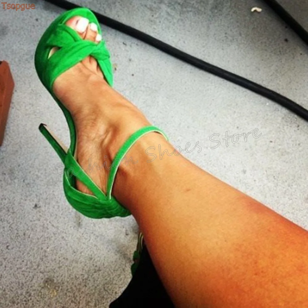 

Green Open Toe Ankle Buckle Sandals Stilettos High Heels High Heel Shoes for Women Fashion Heels 2025 New Zapatos Para Mujere
