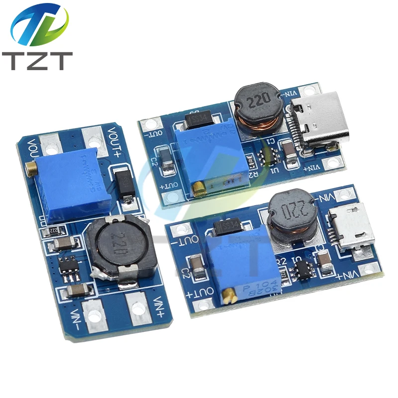 MT3608 DC-DC Adjustable Boost Module 2A Boost Plate Step Up Module with/without MICRO USB 2V-24V to 5V 9V 12V 28V image 5