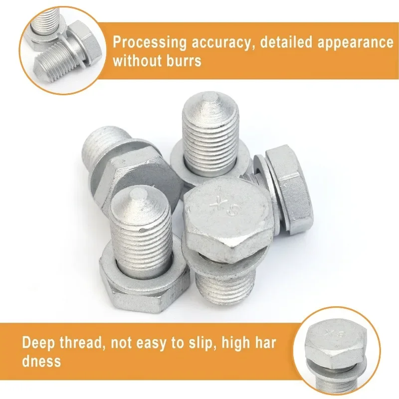 Car Oil Drain Screw Washer Set N90813202 Auto Engine Pan Oil Drain Gearbox Bolt Car Replaceable Accessories For Volkswagen Audi