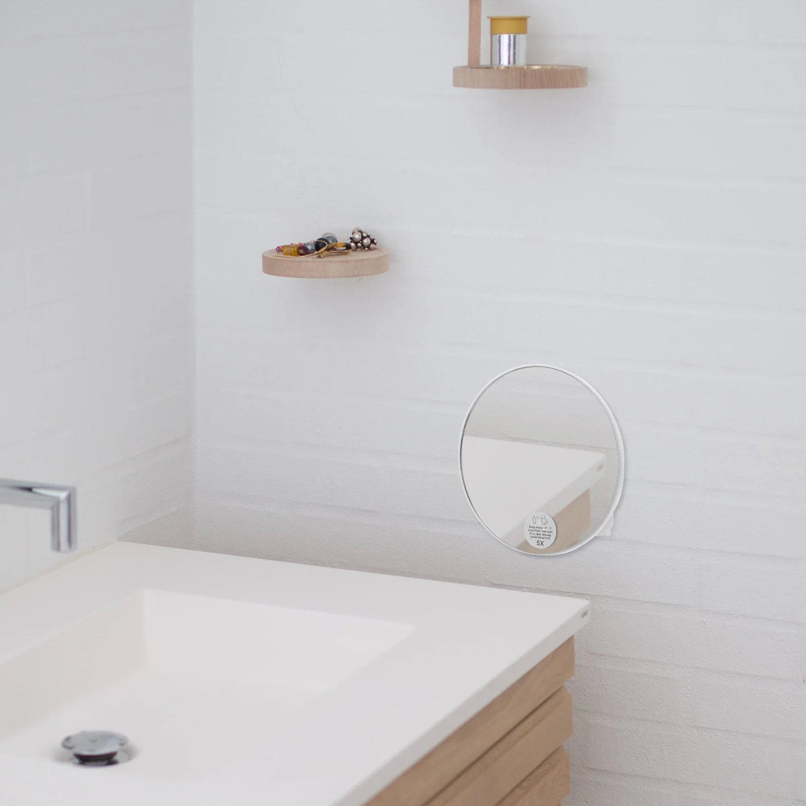 1 ensemble de miroir de maquillage Compact pour le visage, loupe à ventouse, Design de voyage, salle de bains, miroir mural avec pincettes, accessoire de maquillage