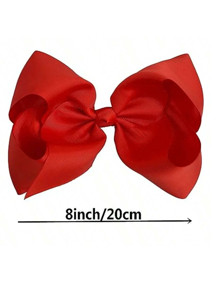 2Pcs/Pack 8 Inch (20CM) Hair Bows Clips, Big Hair Bows for Girls Toddler Boutique Grosgrain Ribbon Big Large Bows Alligator Clip