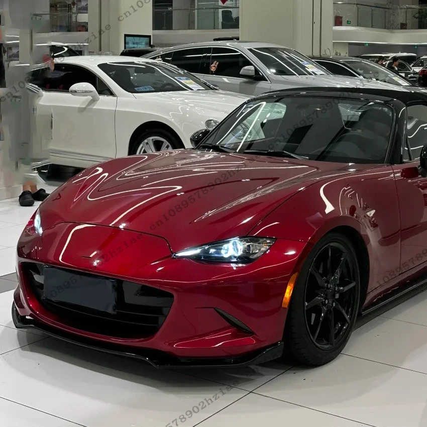 3Pcs Car Front Bumper Lip Spoiler Splitter Diffuser For Mazda MX-5 MX5 Miata ND 2-Door 2015-2025 Gloss Black Body Kit Tuning view 3