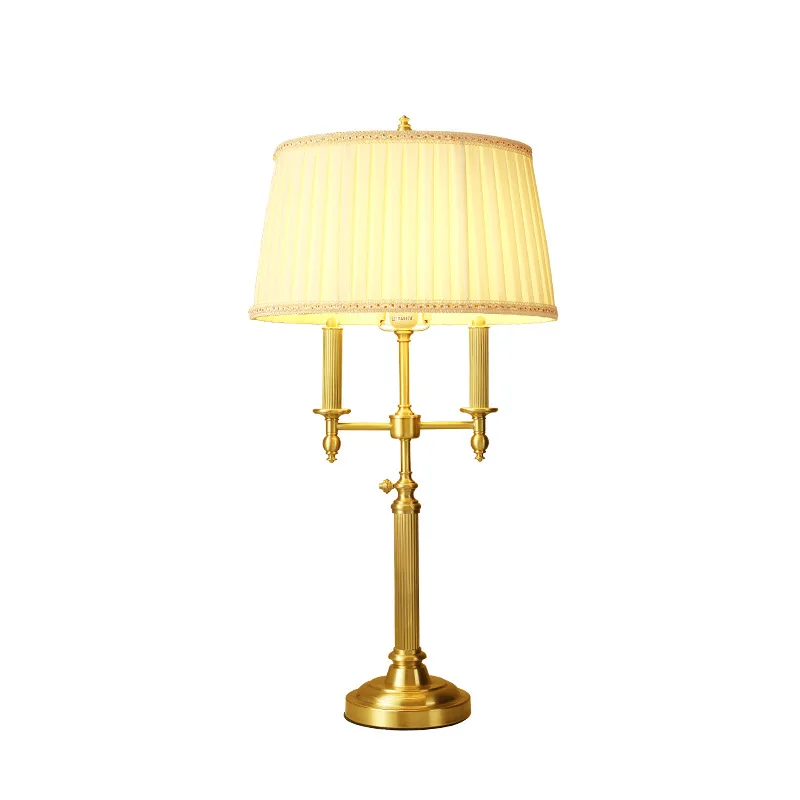 

Simple Decoration Living Room Hotel Room Pure Copper Desk Lamp French Room