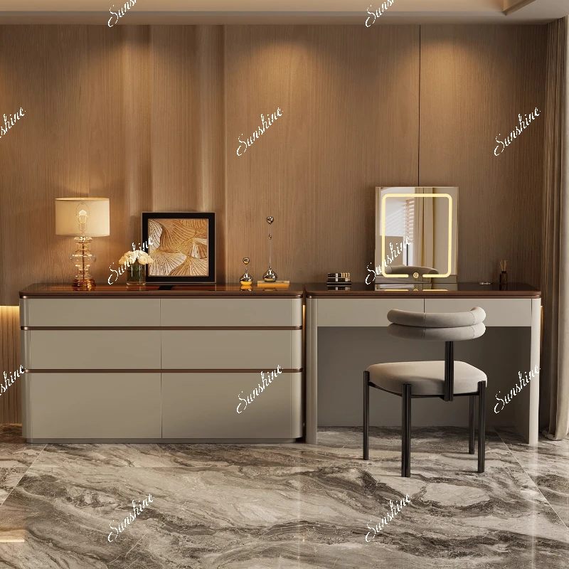 

Italian light luxury high-end lifting dresser chest integrated bedroom end of bed makeup table jewelry