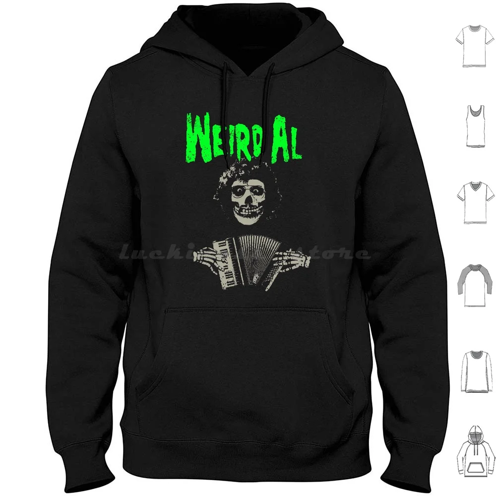 Weird Al Meets The With Accordion Hoodie Cotton Long Sleeve Weird Al Yankovic White And Nerdy Accordion Polka Punk Funny