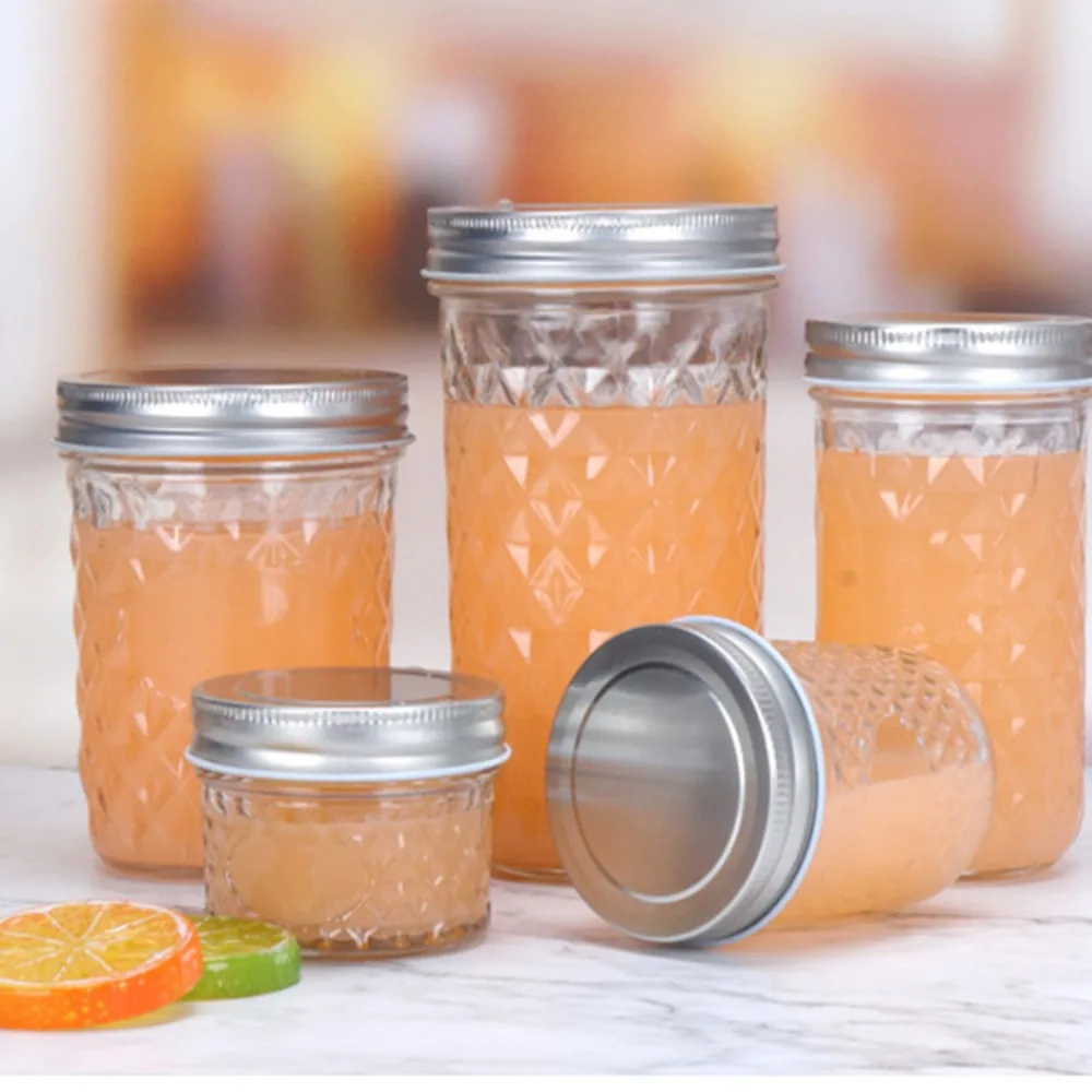 Glass Mason Jar Transparent Glass Sealed Bottle New Transparent Glass Jar for Fruit Juice Jam Dried Fruit Kitchen Supplies