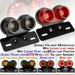 Motorcycle LED Taillight 12V Custom Motorbike Rear Stop Brake Lamp License Plate Light Turn Signal Indicators Universal For BMW