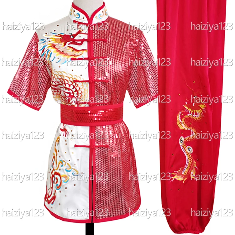 

Униформа для ушу с вышивкой дракона, одежда для кунг-фу, костюм для боевых искусств, наряд для чанцюань, одежда для мужчин, женщин, девочек, мальчиков, детей и взрослых.