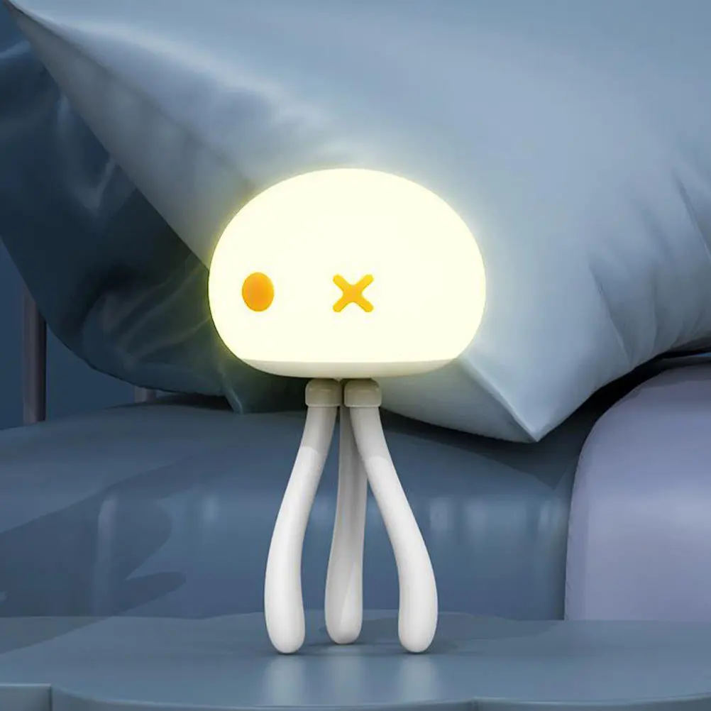 

Creative Jellyfish Night Light for Baby Feeding Nursing Soft Silicone ABS Rechargeable Adjustable Lamp Desktop Decorative