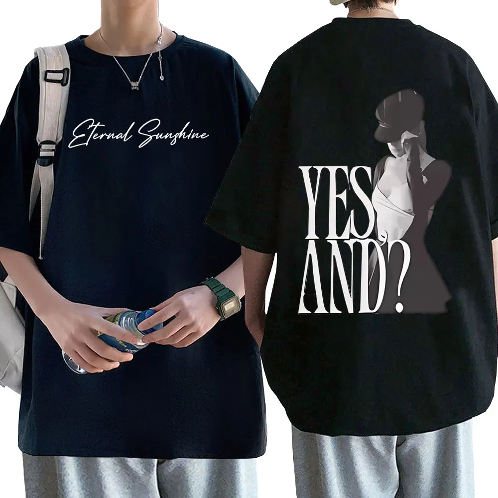 

Ariana Grande Yes and Double Sided Print T Shirts Unisex Casual Fashion Oversized T-shirt Men Women Hip Hop Rock Short Sleeve