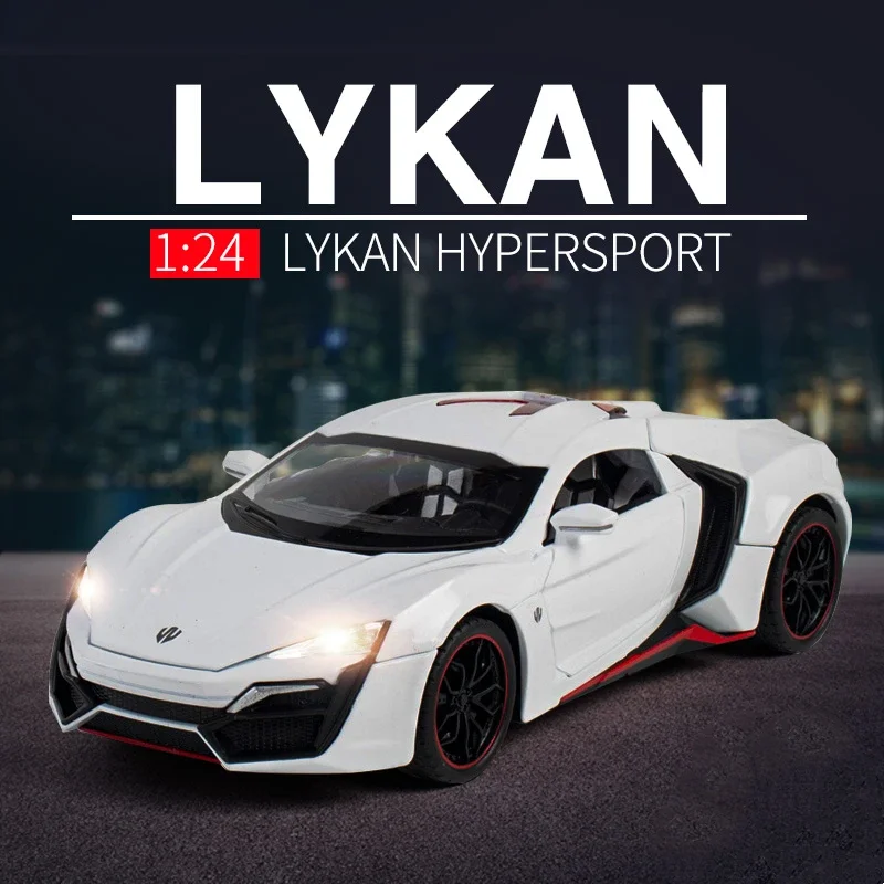 

1:24 Lykan Hypersport Alloy Sports Car Model Diecast & Toy Vehicles Metal Toy Car Model Sound and Light Collection Toy Gift