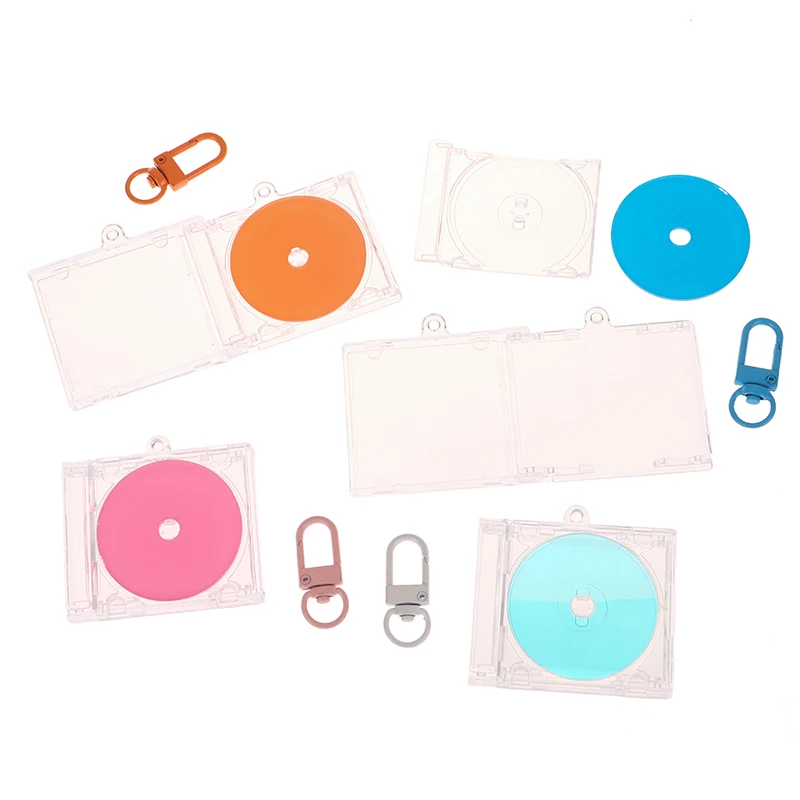 Peripheres Gedenk-Blanko-Album Schlüsselanhänger Mini-CD-Hülle Schlüsselanhänger in Form eines CD-Players DIY Rucksack-Anhänger – Detail 12