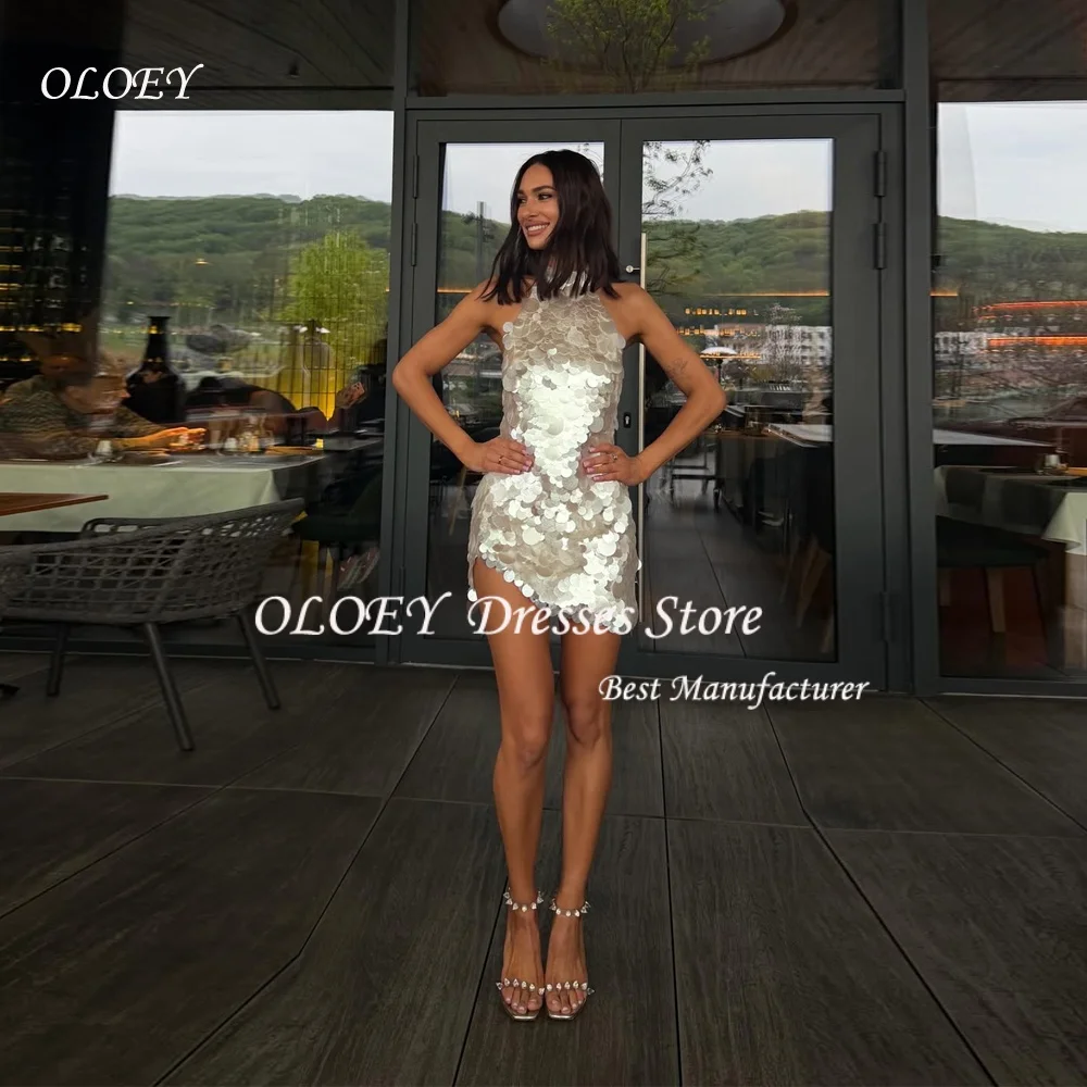 OLOEY Funkelnde Ballkleider, kurzes Cocktailkleid, 3D-Ornamente, Heimkehr-Partykleider 2026, maßgeschneidertes Abendkleid