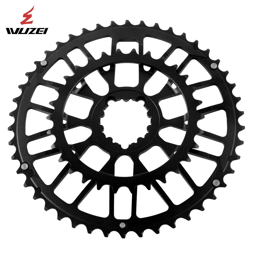 

WUZEI Bicycle Chainring,3-Bolt Road/Gravel Chainring Set 46/30T-53/39T 2X Crankset for 8-12S Folding Bicycle Accessories