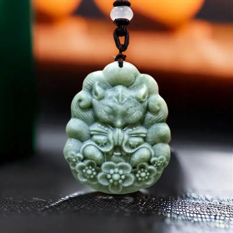 

Natural Real Jade Fox Pendant Necklace Designer Carved Jewelry Talismans Fashion Gemstones Gifts for Women Men Chinese