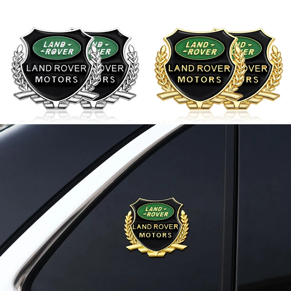 2pcs 3D Metal Car Sticker Wheatlace Styling Badge Decal   For Land Rover Sport Rnage Rover 2 3 Freelander Defender Evoque Emblem