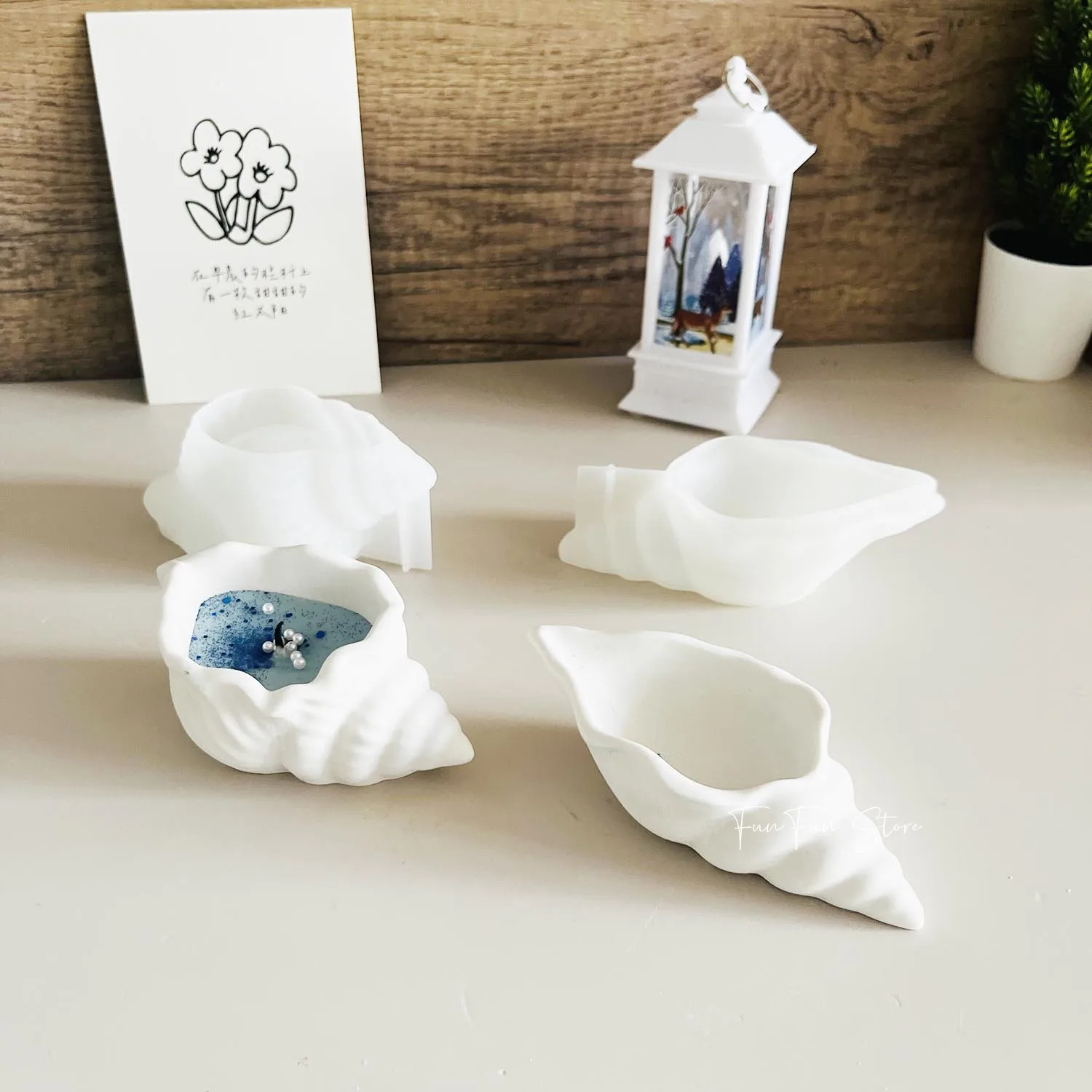 Conch Flowerpot Silicone Molds DIY Sea Shell Secented Candle Jar Mold Storage Box Concrete Gypsum Resin Mould Home Decor Craft