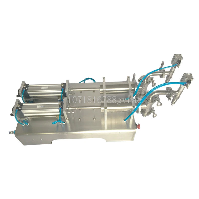 Full pneumatic double-head liquid horizontal piston filling machine, mineral water beverage filling machine