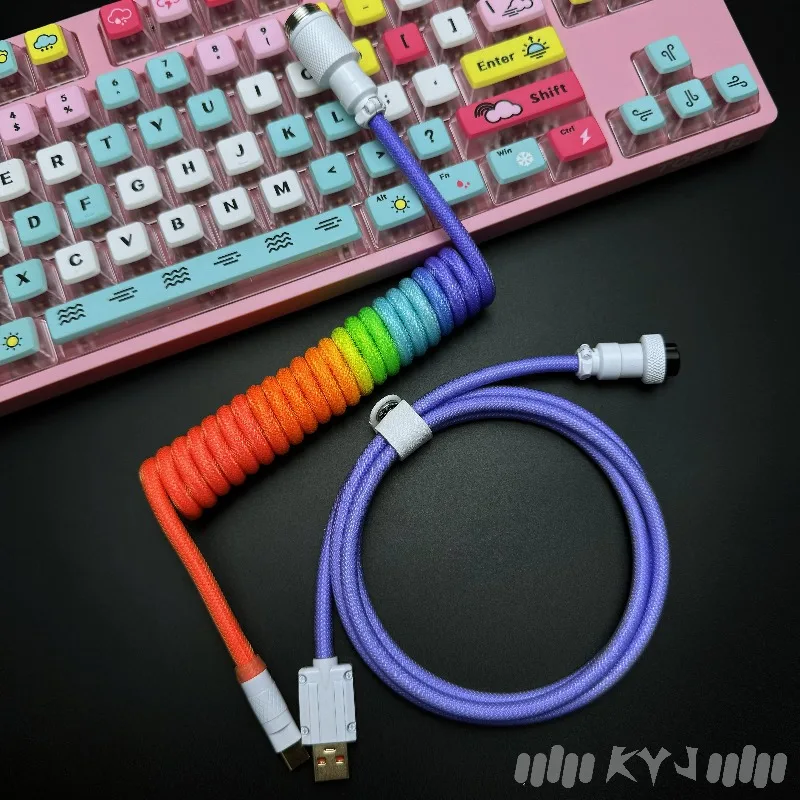 

Five-Core 8K Magnetic Axis Mechanical Keyboard Cable Helix Type-C USB Fast Charging Cable Gaming Accessories