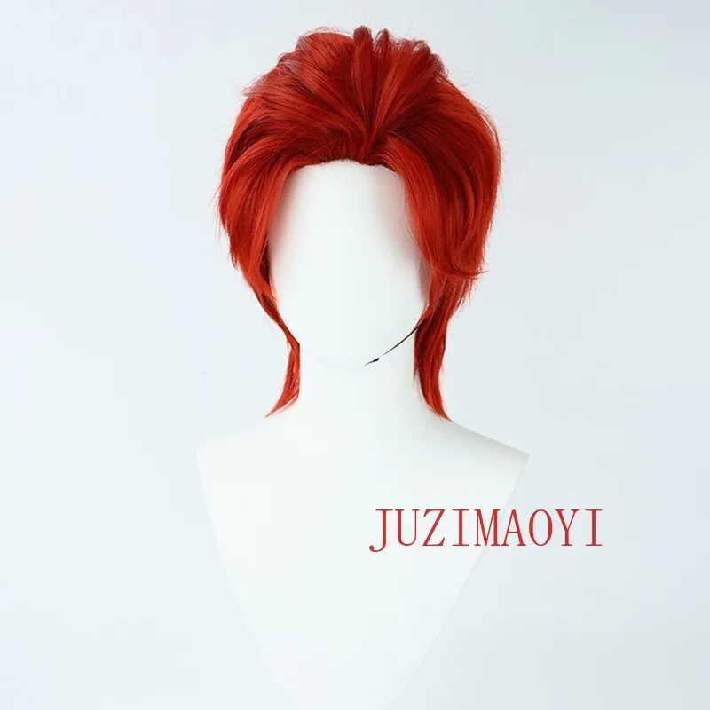 Anime Shanks Cosplay Wig Short Red Men Hair Cosplay Wigs Synthetic Heat Resistant Synthetic Hair Halloween Party Wigs + Wig Cap