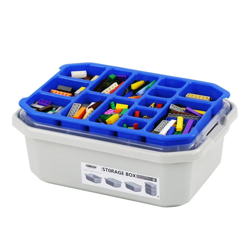 Lego Storage Organization Bins with Lids, Stackable Plastic Containers with Cover, Classrooms & Home, Girls & Boys