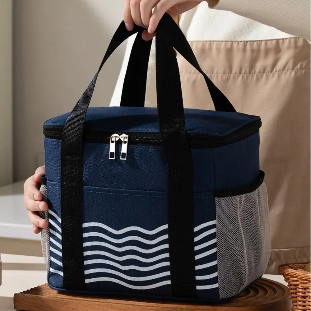Waterproof Thermal Lunch Bag Large Capacity Portable Food Thermal Tote Handheld Oilproof Insulation Storage Pouch Office Use