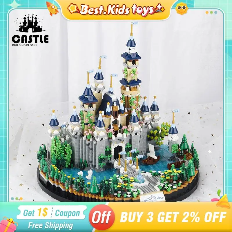 

3600PCS Creative City Fairytale Princess Castle Building Blocks Micro Particle Assemble Diamond Bricks Kids Toys Gifts For Girl