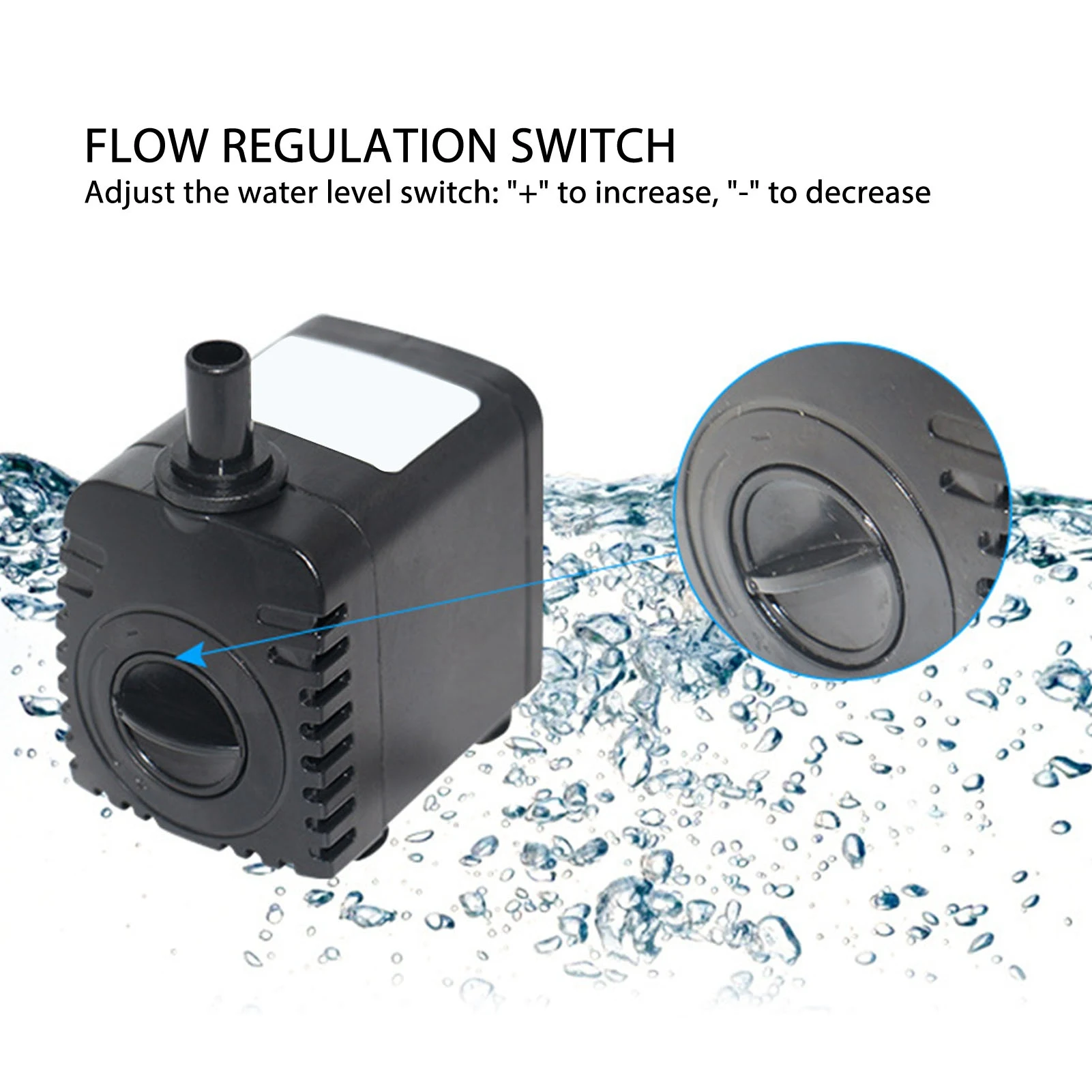 Submersible Pump 8W 600LPH IP68 Ultra Quiet Fountain Water Pump with Colorful LED Light for Pond Aquarium Fish Tank 110V US Plug