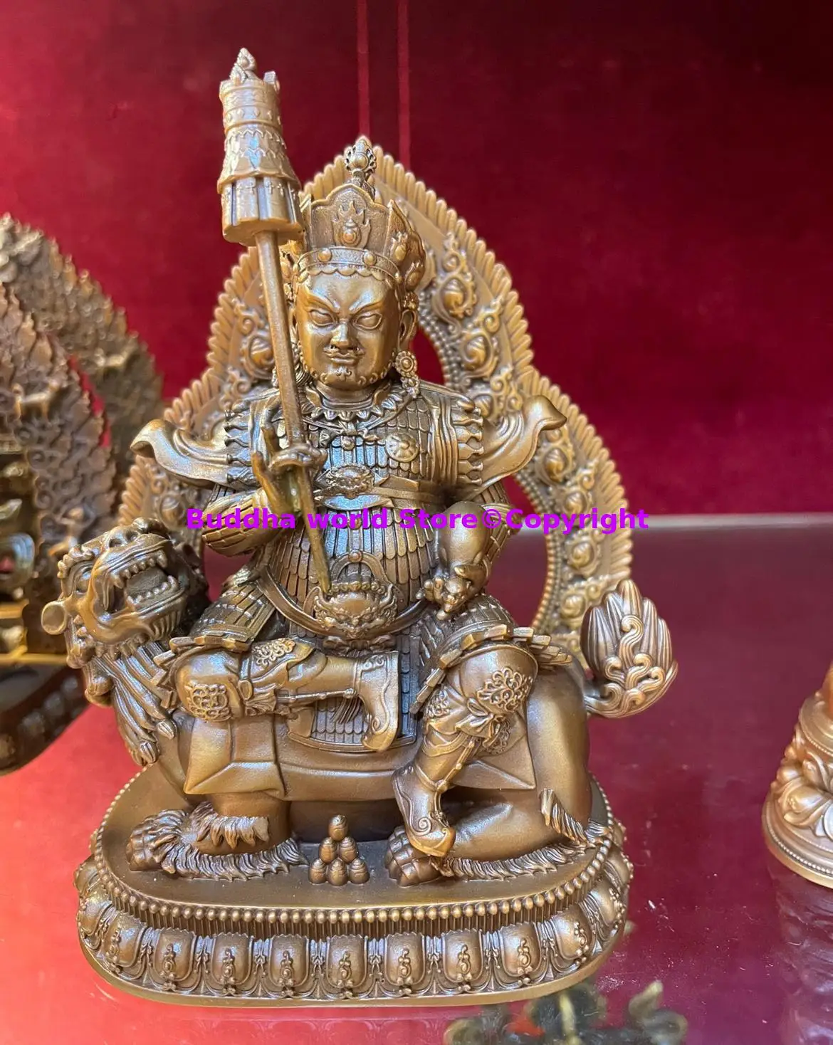 buddhist altar offering high quality Vaisravana God of Wealth buddha statue COPPER HOME family temple buddhist worship