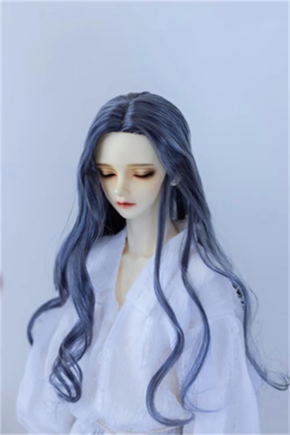 

Парик куклы BJD для девочек, элегантные мягкие молочные шелковые длинные вьющиеся волосы, 1/3 лоба, ручной крючок, черный, коричневый, синий, игрушки, подарки, аксессуары для кукол