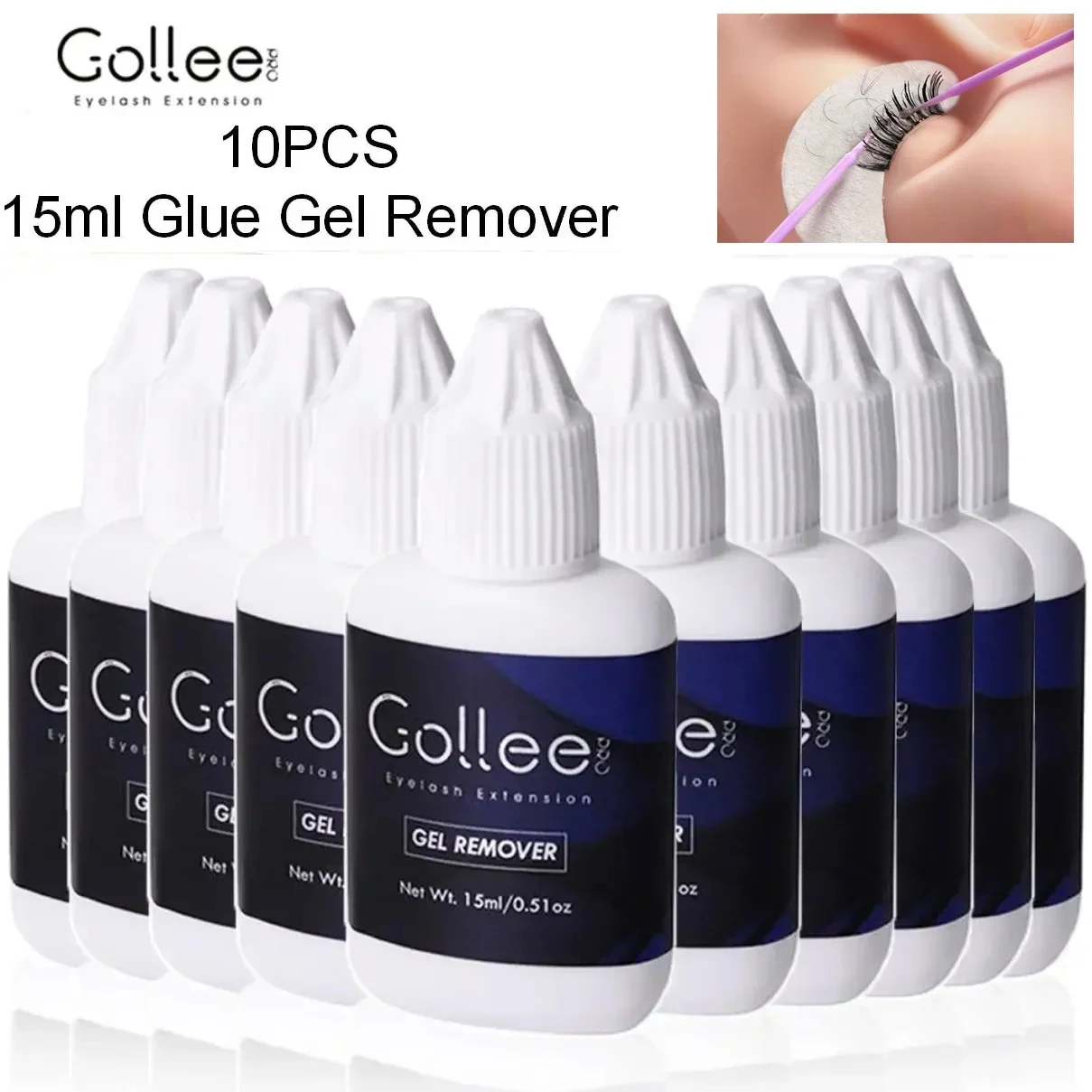 Gollee 15ml Transparent Gel Remover for Single Lash False Eyelash Remove Fast Clean Gentle Unloading Adhesive Glue Eyebrow