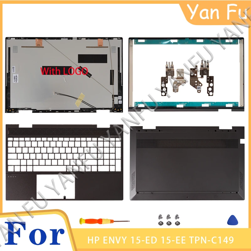 

New Case For HP ENVY x360 15-ED 15M-ED 15-EE 15M-EE TPN-C149 Laptop LCD Back Cover Front Bezel Hinges Palmrest Bottom Replace