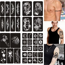 Large Glitter Tattoo Template for Girls Man Reusable Succubus Flower Skull Makeup Stencil Arm Leg Forearm Body Paint  estencil