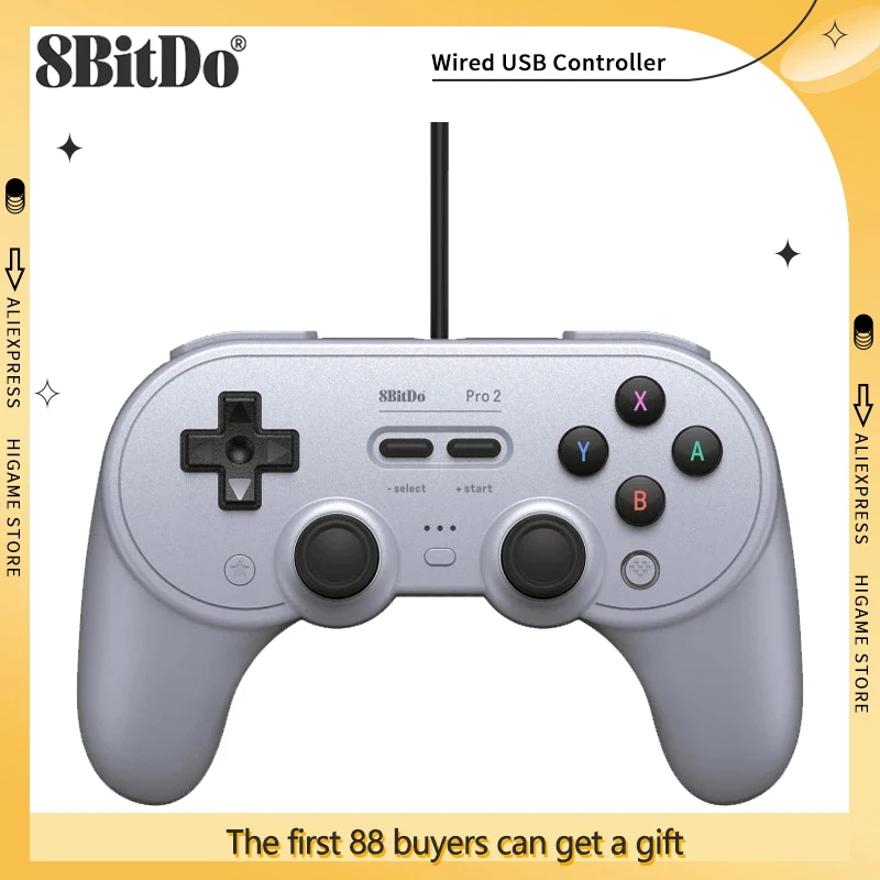 8BitDo Pro 2 Wired gamepad For Nintendo Switch Win10 Raspberry Pi Wired USB Controller