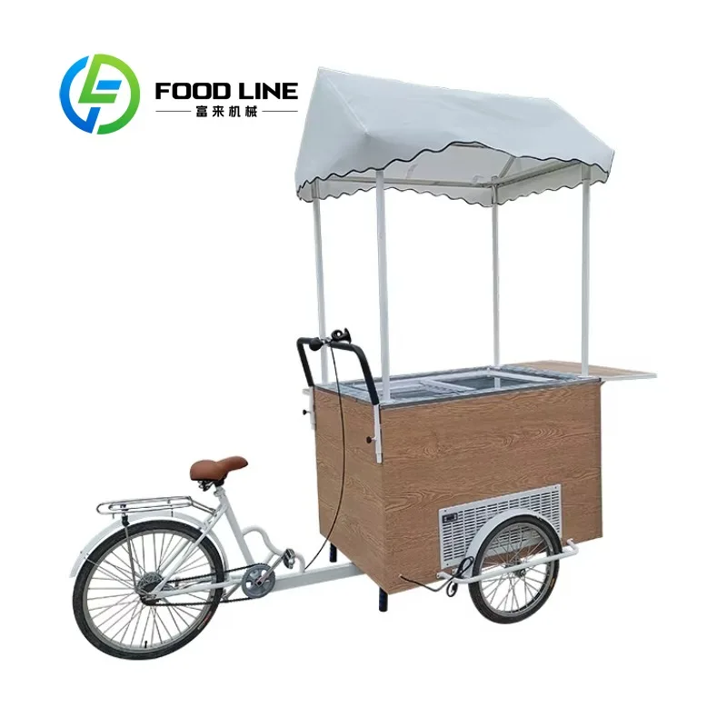Customized Sustainable Handmade Beverage Vending Bike Eco Friendly Mobile Drink Cart For Outdoor Street Food Retail Startup