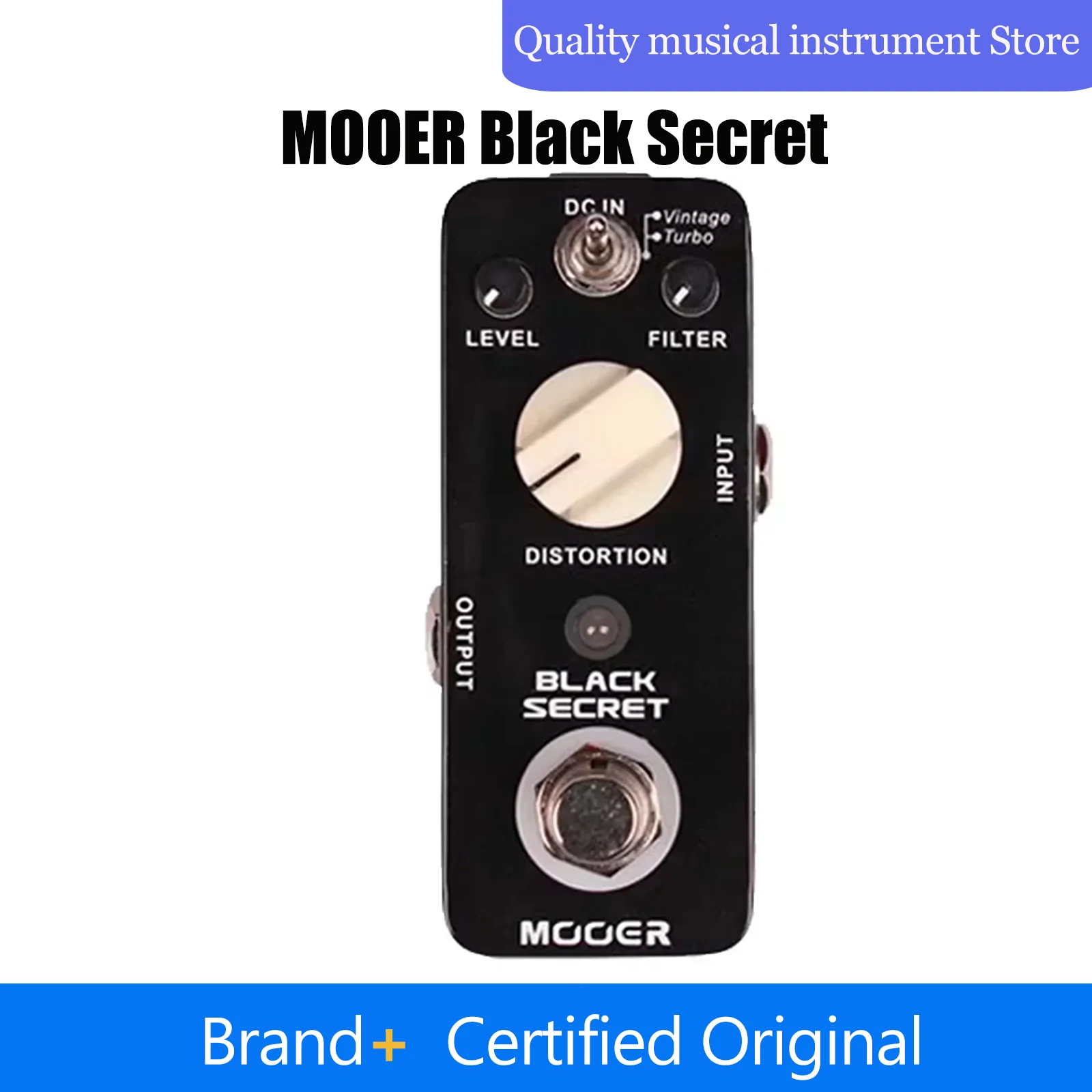 

MOOER Эффект для электрогитары, мини-педаль, эффект искажения, черный секрет, 2 режима работы, педаль True Bypass, детали для электрогитары