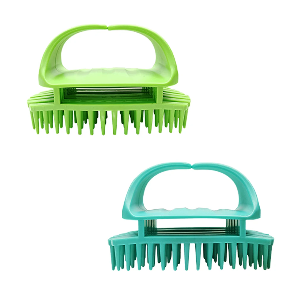 

2pcs Silicone Shampoo Brush Head Scalp Massager Scrubber Hair Dandruff Scrubber for Hairdressing Shower (Random Color)