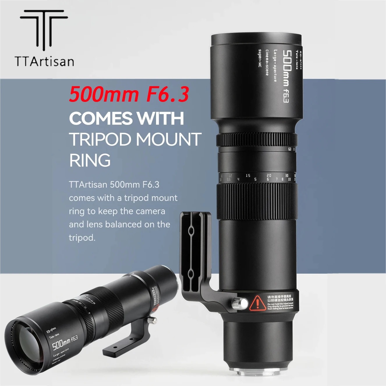 TTArtisan 500mm F6.3 Telephoto Lens for Sony E Nikon Z Canon RF and Leica Sigma Lumix L mount Mirrorless Cameras