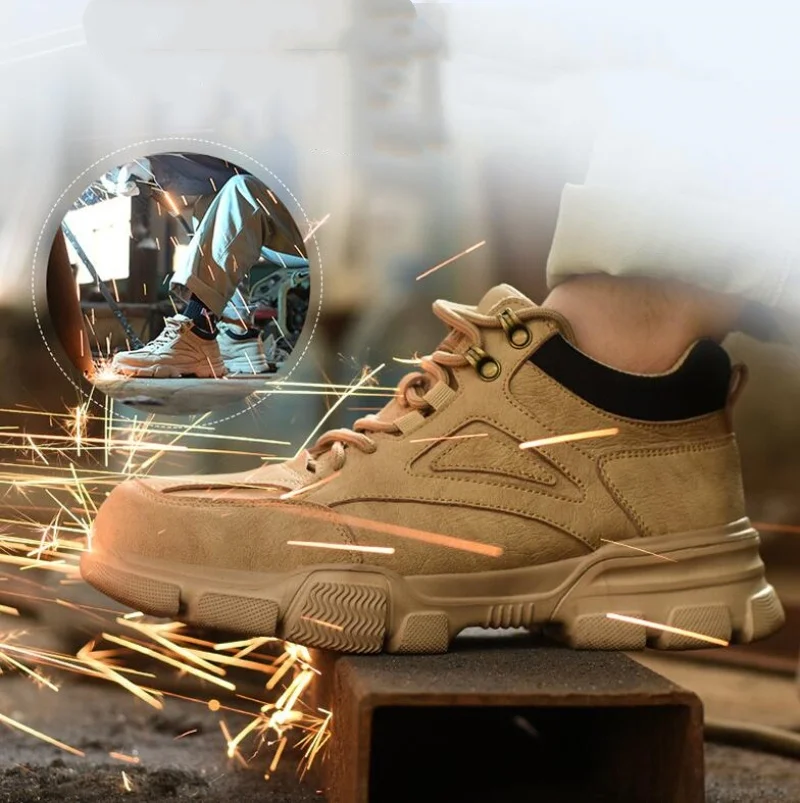 أحذية سلامة العمل للرجال أحذية أمان خفيفة الوزن غير قابلة للتدمير أحذية رياضية للعمل للنساء نعل كيفلر أحذية واقية من الصلب عند أصابع القدم