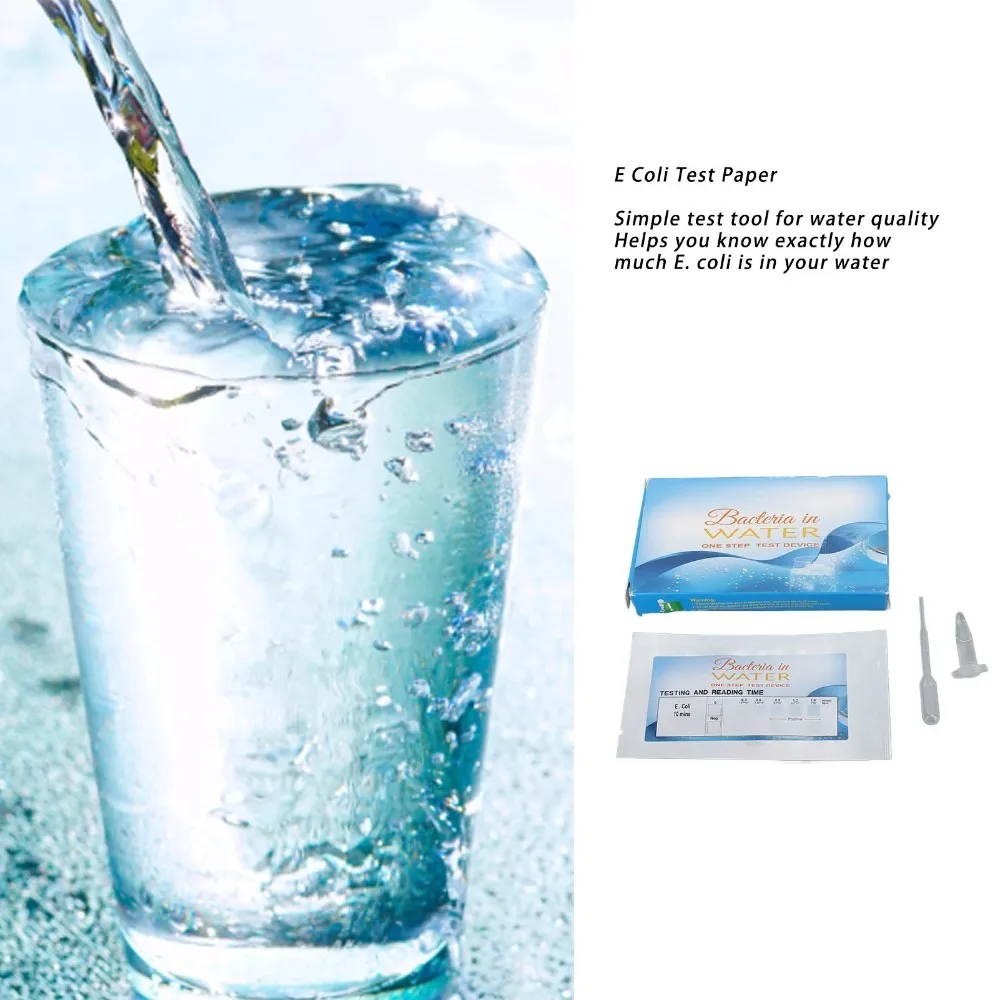 Portable E Coli Water Testing Kit E Coli Test Paper Easy Detection Escherichia Coli Test Strips with Dropper for Water