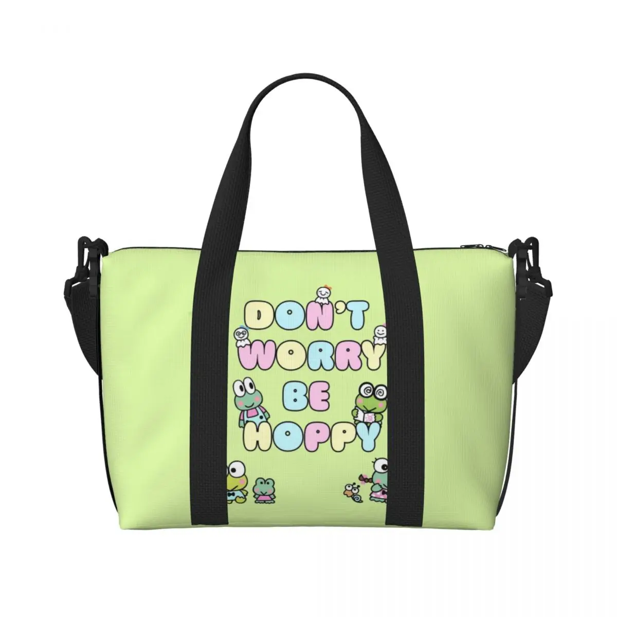 

Custom Keroppi Wallpaper Grocery Shopping Tote Bags Women Large Capacity Beach Gym Travel Bags