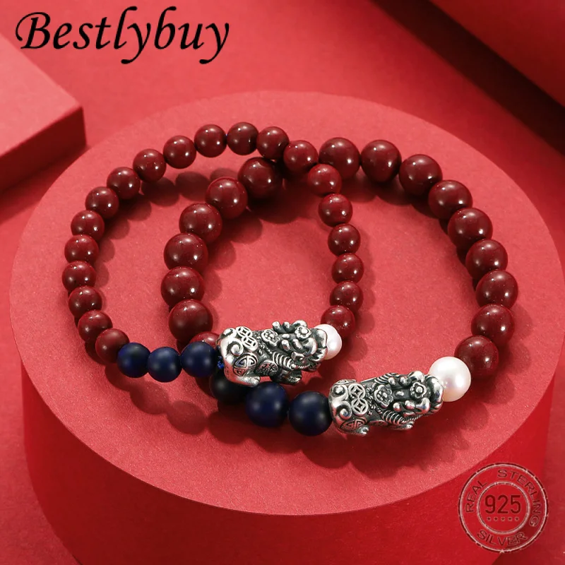 

Новый браслет Lucky Pixiu для пары 99, натуральный фиолетовый, золотой песок, ручная веревка, новый китайский стиль, лазурит, ручные украшения