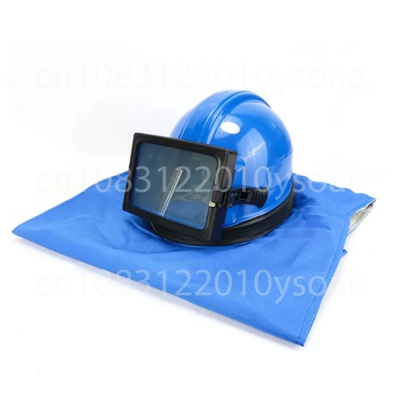 One-piece Two-piece Sandblasting Air Conditioning Oxygen Supply Sandblasting Helmet Flat Glass Lens Sandblasting Cap