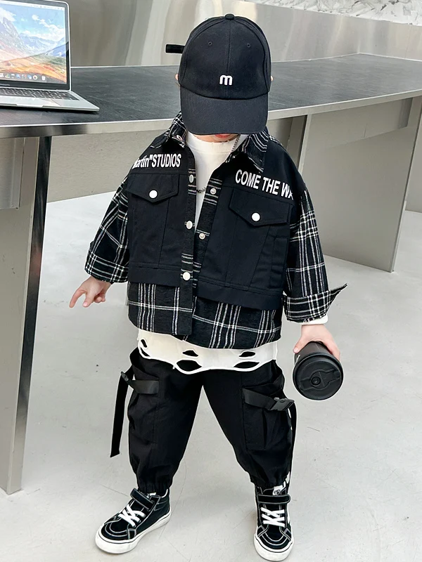 

Spring Faion Boys' Outfit Set 2026 New Sli Small Medium Children's Jaet Spring Autumn Sle Little Boy Baby Two-Piece...