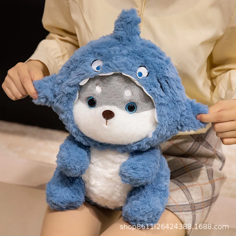 

Плюшевая игрушка Диснея, милый щенок акулы, плюшевая игрушка, шапка, съемная милая кукла-собака, акула, маленький подарок для мальчиков и девочек