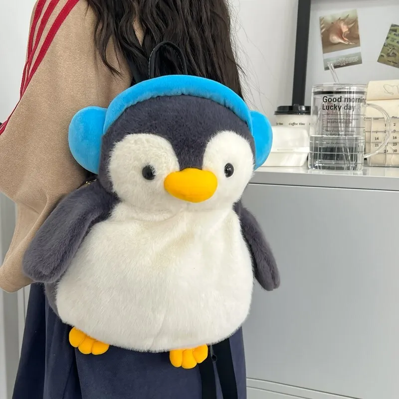 

Hot Sale Creative Super Cute Cartoon Penguin Bag 2026 Newest Personalized Shoulder Cute Backpack Doll Furry Gift