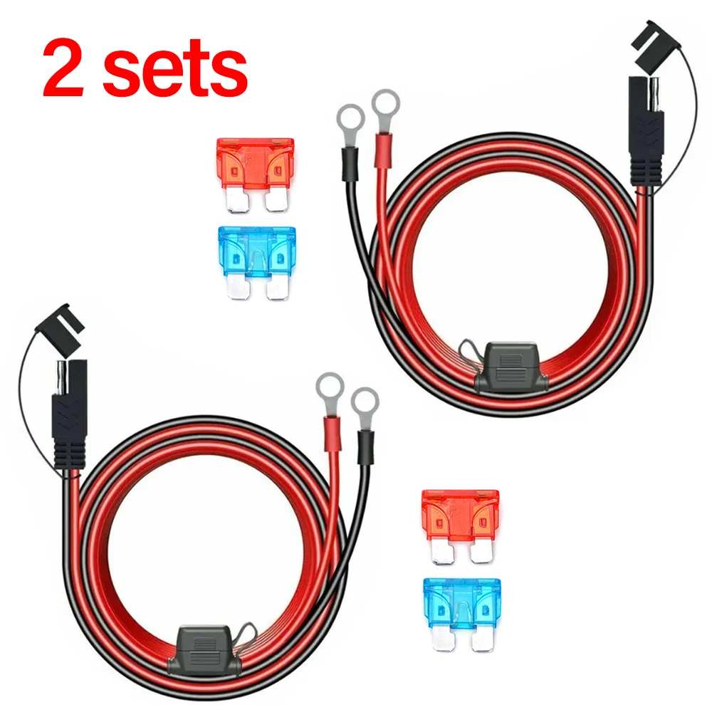 

1/2 Pcs 2-Pin 16AWG Quick Disconnect To O Terminal Harness Plus 10A Safety Piece 15A Safety Film Motorcycle Solar Panels