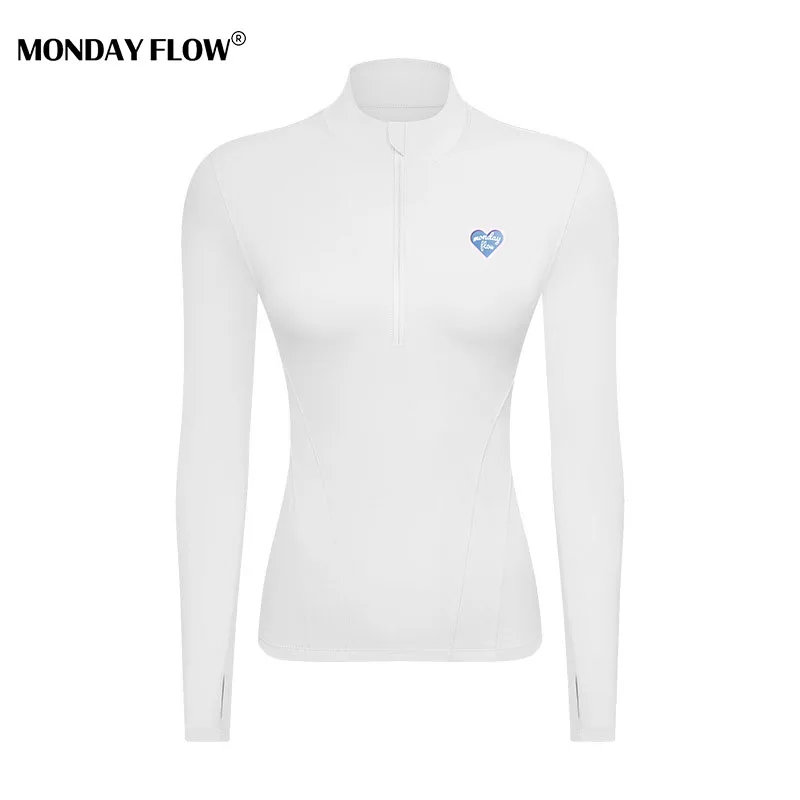 Monday Flow Elastic Autumn Stitching Shirt Tops Women Clothes Sun Protection Long Sleeves Lady Shirts Outdoor Golf Sportswear