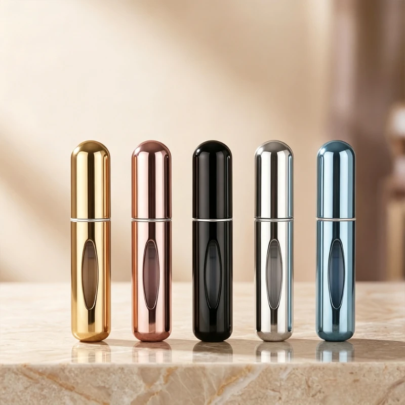 4Pcs 5ml Perfume Atomizer Portable Liquid Container for Cosmetics Traveling Mini Aluminum Spray Empty Refillable Bottle