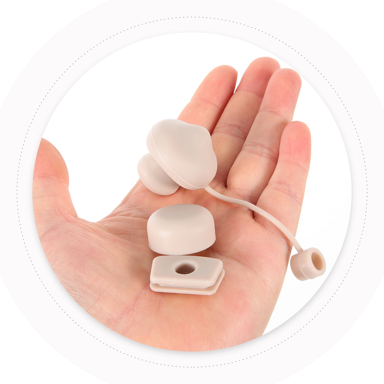

4 set Mushroom Silicone Straw Plugs Dirtproof Spillproof Reusable Covers Tips Protectors Beige Kitchen